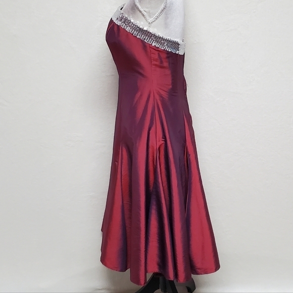 Vintage Precious Formals Scarlett Sequin Fit & Flare Strapless Cocktail Dress 8 - Picture 10 of 16